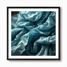 Abstract Texture Crinkled Patterned Paper Zigzag Folds Interwoven Creases Casting Subtle Shadows Art Print