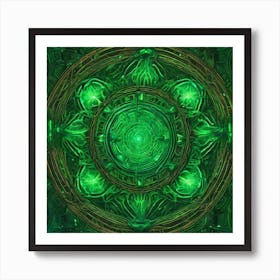 Green Fractal Art Print