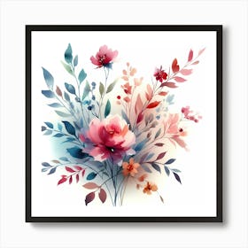 Watercolor Flowers 53 Art Print