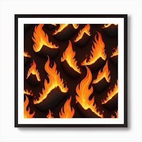 Seamless Pattern Of Fire 1 Art Print