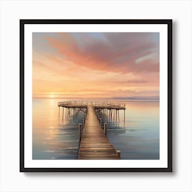 Sunset Pier Art Print