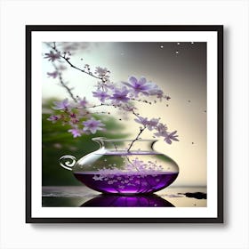 Purple Flowers In A Vase Art Print