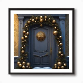 Christmas Decoration On Home Door Sf Intricate Artwork Masterpiece Ominous Matte Painting Movie (6) Art Print