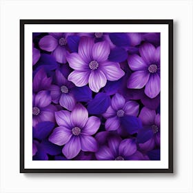 Purple Flowers Wallpaper 1 Art Print