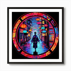 Asian Street Scene Art Print