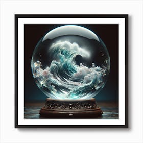 A Crystal Ball With Water Moving Inside It Art Print