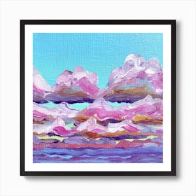 Pink Clouds Square Art Print