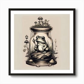 Frog In Jar Art Print