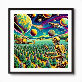 Robot Bud Harvest Art Print