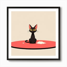 Cat on mat Art Print