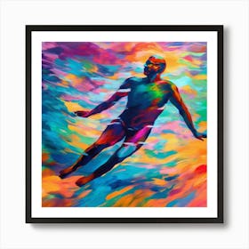 Abstract Swimming | Colorful Painting Art Print