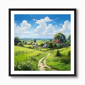 Idyllic Country Lane In The Summer Art Print