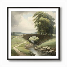 Landscape Bridge Huntingdon Valley Henry Lyman Sayen Art Print