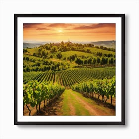 Sunset In Tuscany 2 Art Print