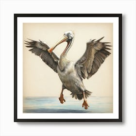 Pelican In Flight 6 Art Print