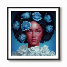 Blue Roses Art Print