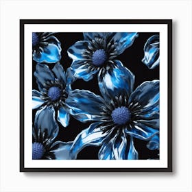 Blue Flowers 1 Art Print