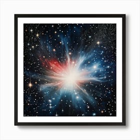 A Retro Inspired Scene Colors An Abstract Galaxy On A Background Of Space Magic Effects Shimmering (3) Art Print