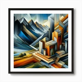 A mixture of modern abstract art, plastic art, surreal art, oil painting abstract painting art e
wooden huts mountain montain village 20 Art Print