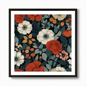 Floral Wallpaper 9 Art Print