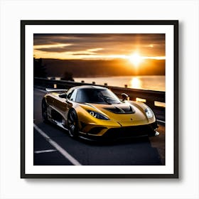 Koenigsegg Car Automobile Vehicle Automotive Swedish Brand Logo Iconic Luxury Performance (3) Art Print