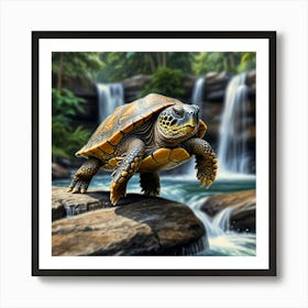 Turtle In The Forest Art Print