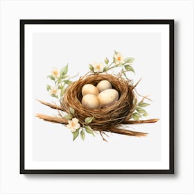 Bird Nest With Eggs Art Print