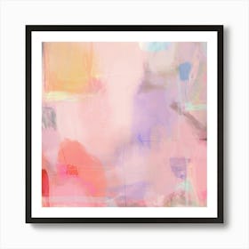 Dreamland Abstract Art Print, Modern, Ethereal, Pastel Pink, Purple, Colourful Art Print