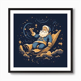 Santa Claus In Space Art Print