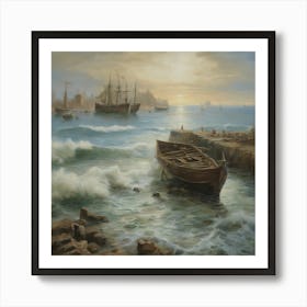 Boats In The Harbor 1 Art Print