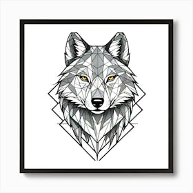 Geometric Wolf Head 2 Art Print