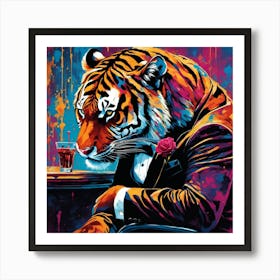 Tiger At The Bar Art Print