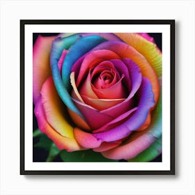 Rainbow Rose 4 Art Print