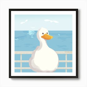 Duck On A Boat Art Print