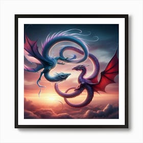 Dragons In The Sky 1 Art Print