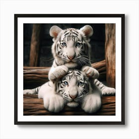 White Tiger Cubs Poster