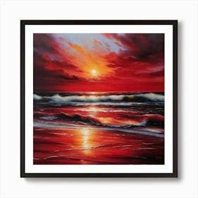 Sunset On The Beach 480 Art Print