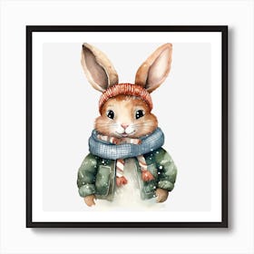 Rabbit In Winter Hat 1 Art Print