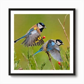 Two Birds In Flight 4 Art Print