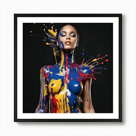 Paint Splashed Body - modern art Art Print