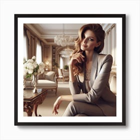 Lovely Woman In A Suit Art Print