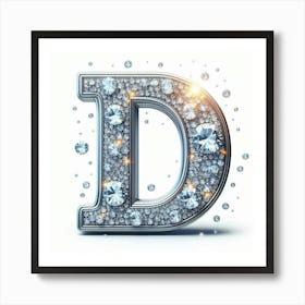 Funny Alpabet - D (Diamonds) Art Print