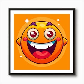 Yellow Smiley Face With Big Smile 1 Art Print