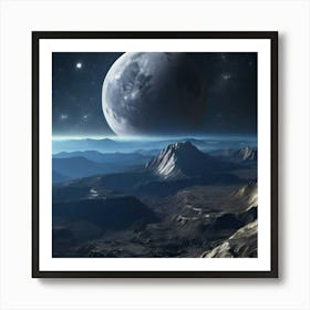 Moon In Space Art Print