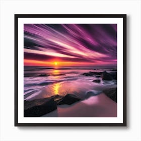 Sunset At The Beach 574 Art Print