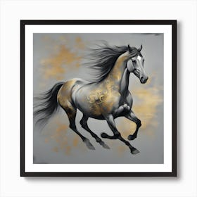 Golden Horse Art Print