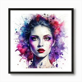 Watercolor Of A Woman Art Print