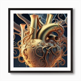 A Golden Heart Made Of Candle Smoke 4 Art Print