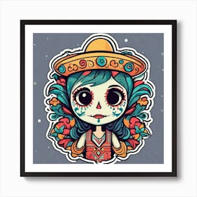 Mexico Sticker 2d Cute Fantasy Dreamy Vector Illustration 2d Flat Centered By Tim Burton Pr (53) Art Print