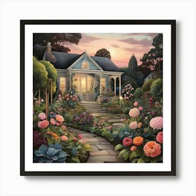 Garden At Dusk Art Print 3 Art Print